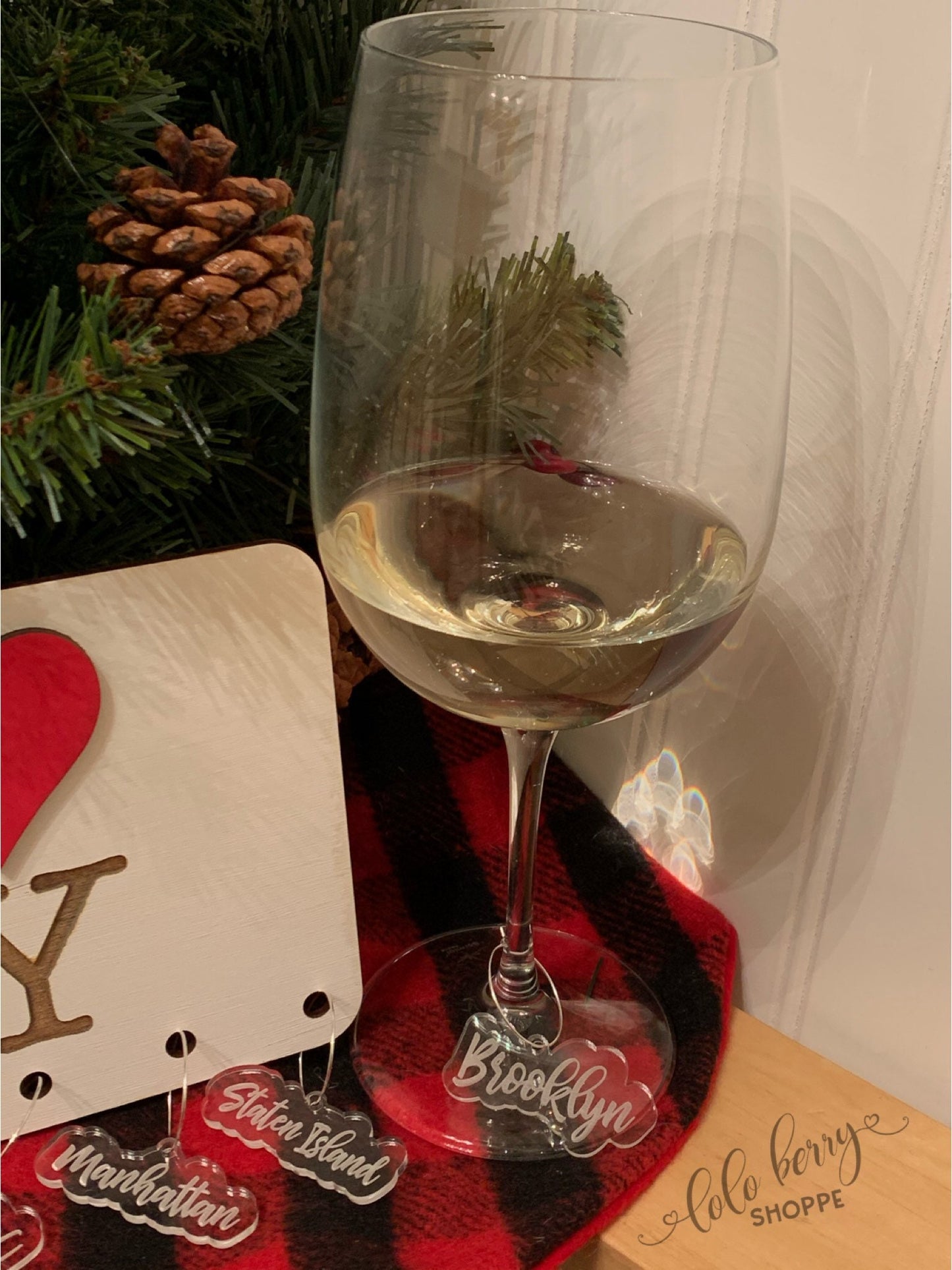 I love NYC, wine charms, wine tags, glass charms, personal gifts, gift box, New York City,