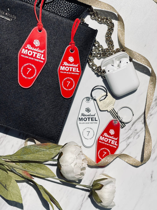 Rose Bud Motel Key Fob, Creek Motel Key Fob, Rose bud Motel Luggage Tag