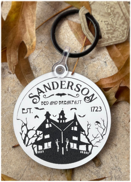 Sanderson bed and breakfast, keychain, witch sisters, Halloween, Hocus Pocus