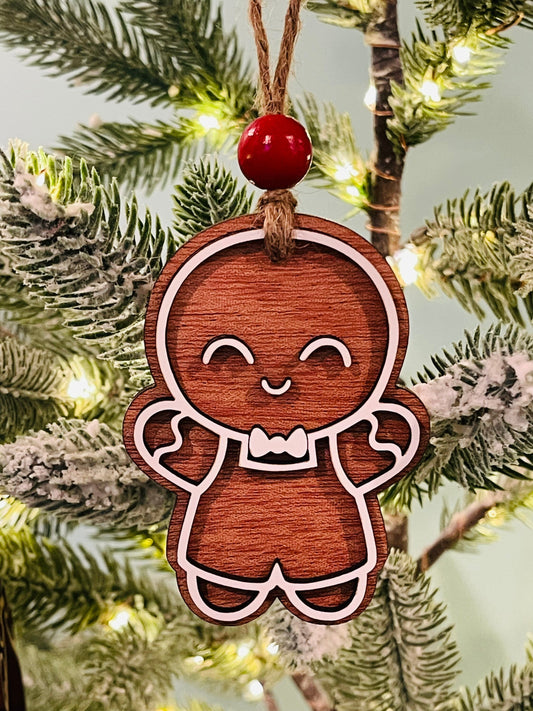 Wooden Gingerbread Ornament, Cottagecore, Cottage core, Farmhouse, Wooden Ornaments, woodland ornaments
