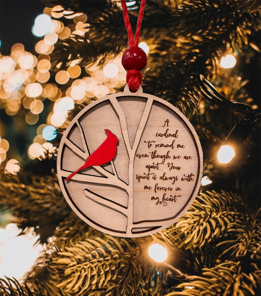 Cardinal Ornament, Christmas Cardinal, In memory of ornament