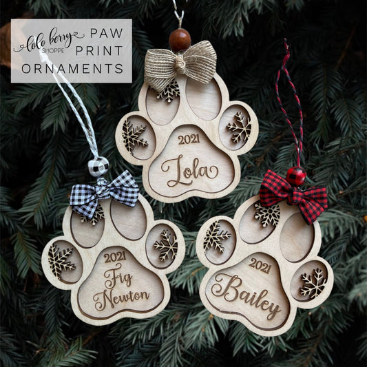 Paw Print Ornament, Pet Ornaments, 2021 Pet oranaments, pawprints,